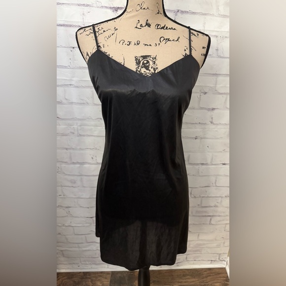 Frederick’s Of Hollywood Vintage Y2K Black Slip Dress Unlined Zipper Size Small? - Picture 1 of 8